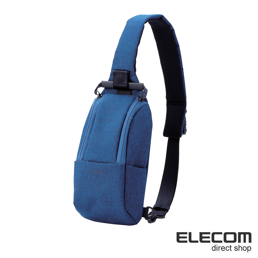 ELECOM 帆布兩用輕便斜背包-藍