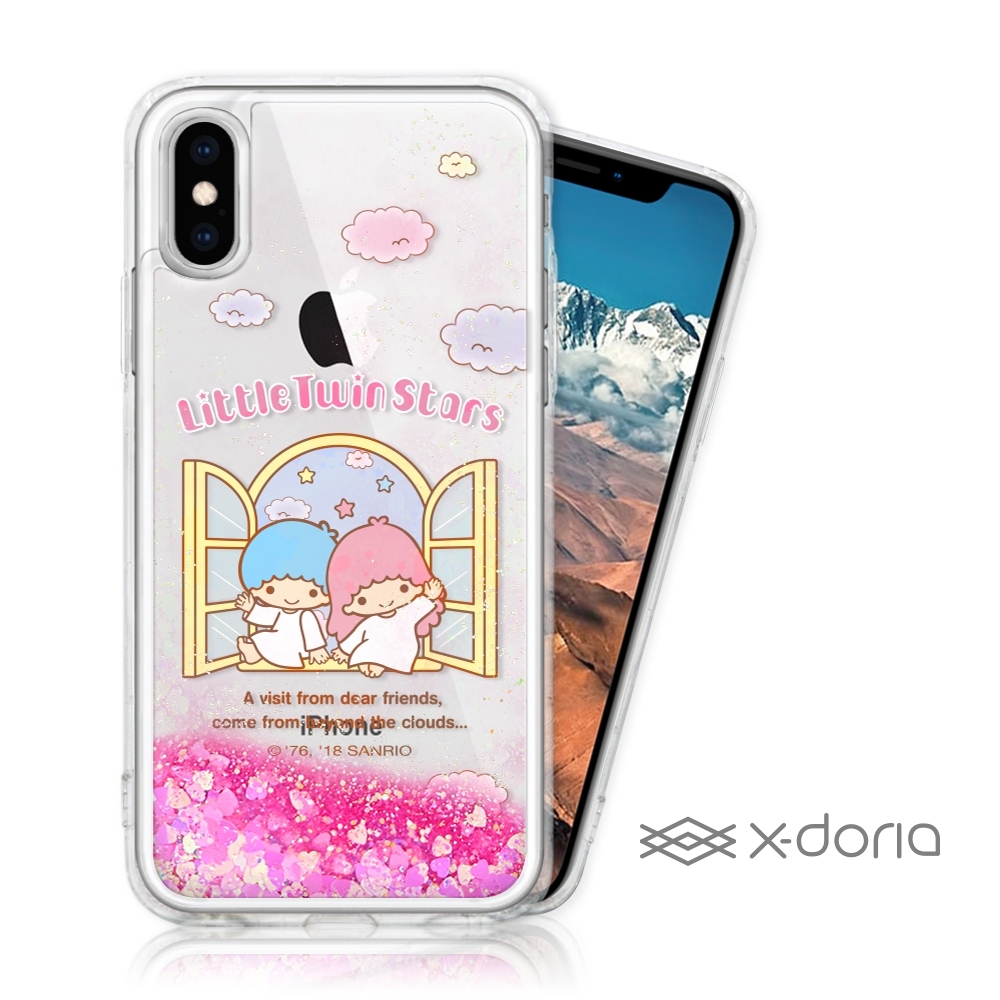 三麗鷗 雙子星 iPhone XR 亮片流沙手機軟殼 - 美麗天堂