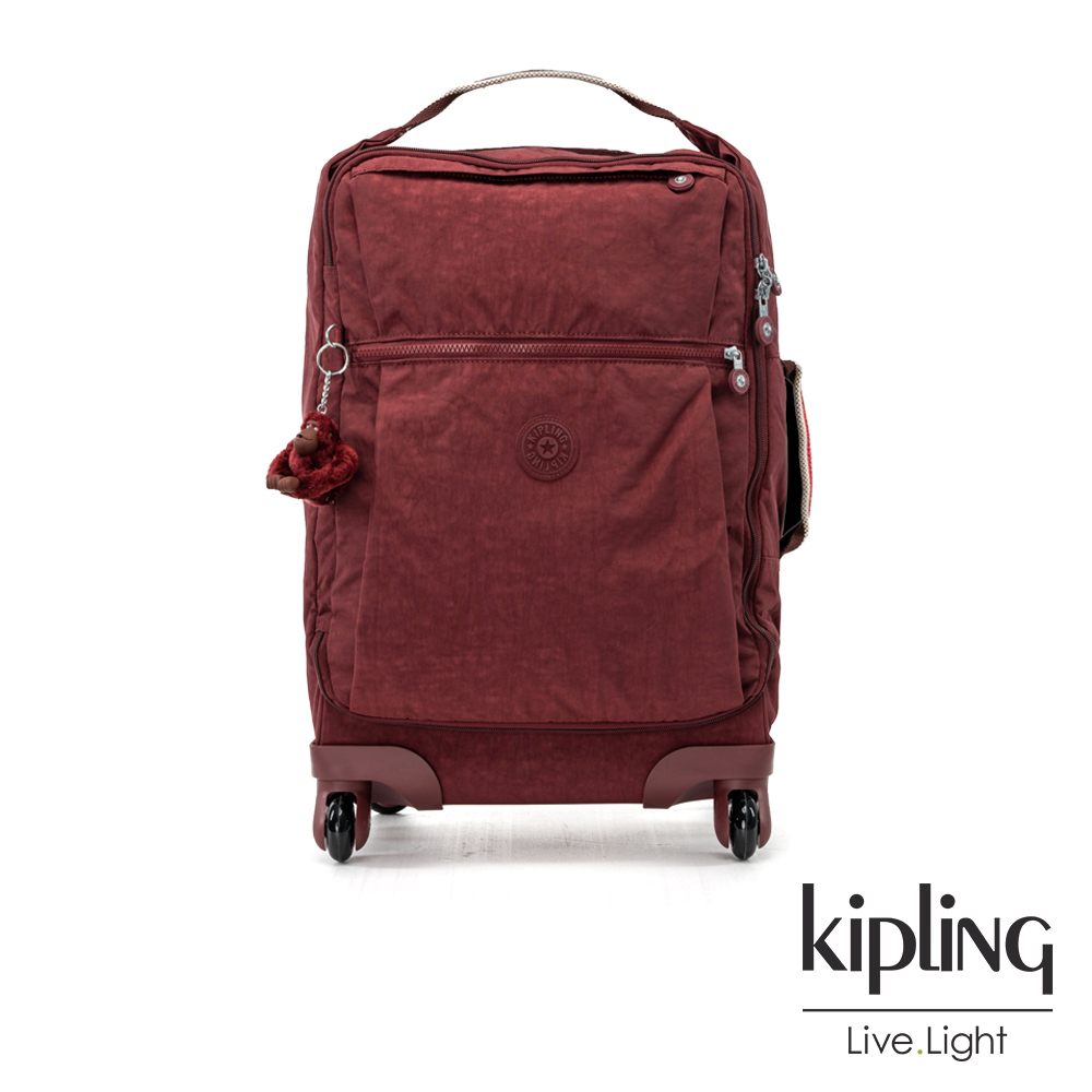 Kipling 醇熟酒紅21吋舒適提把實用登機箱-DARCEY