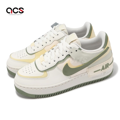 Nike 休閒鞋 Wmns Air Force 1 Shadow 女鞋 綠 米黃 抹茶布丁 拼接 解構 FN6335-101