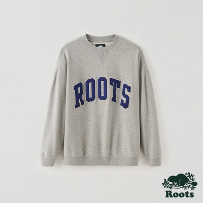 Roots 女裝- 運動派對系列 品牌LOGO圓領上衣-灰色