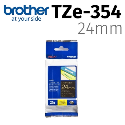 brother TZe-354 特殊規格標籤帶 ( 24mm 黑底金字 )