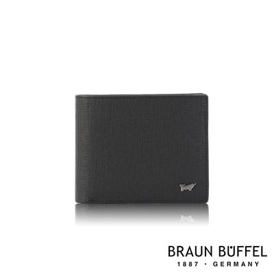 【BRAUN BUFFEL 德國小金牛】台灣總代理 戰神 5卡透明窗皮夾-黑色/BF378-316-BK