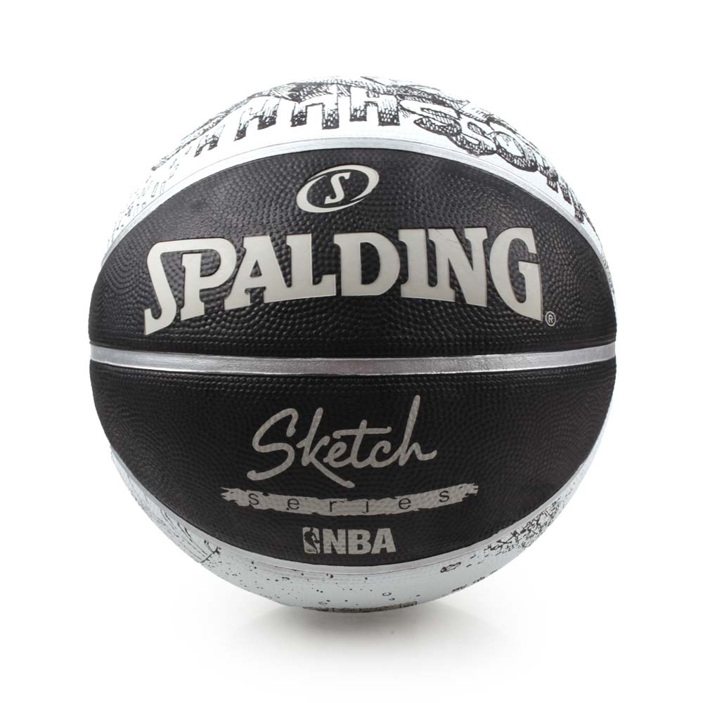 SPALDING 街頭素描-Rubber 籃球 黑白灰