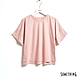 SOMETHING 經典寬版剪裁設計短袖T恤-女-淡粉紅 product thumbnail 1