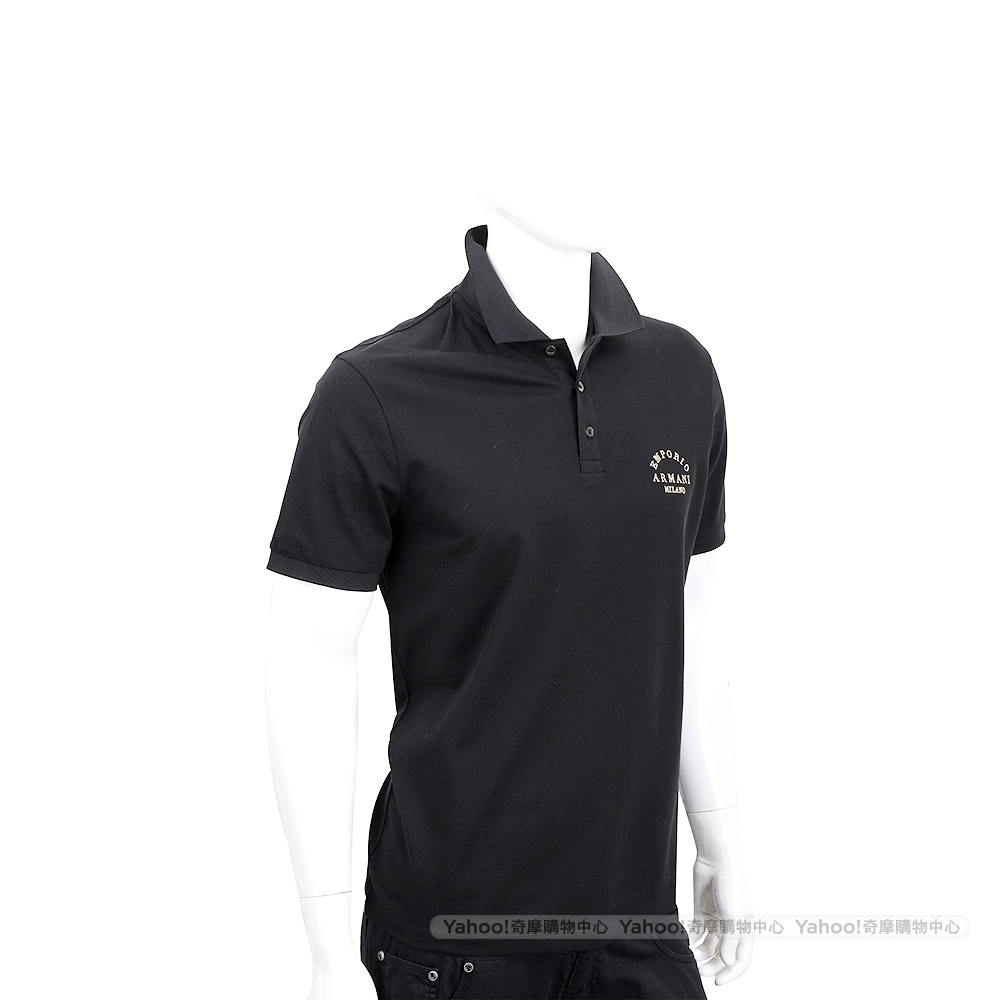 Emporio Armani 刺繡字母黑色短袖POLO衫(男款) | 精品服飾/鞋子| Yahoo奇摩購物中心