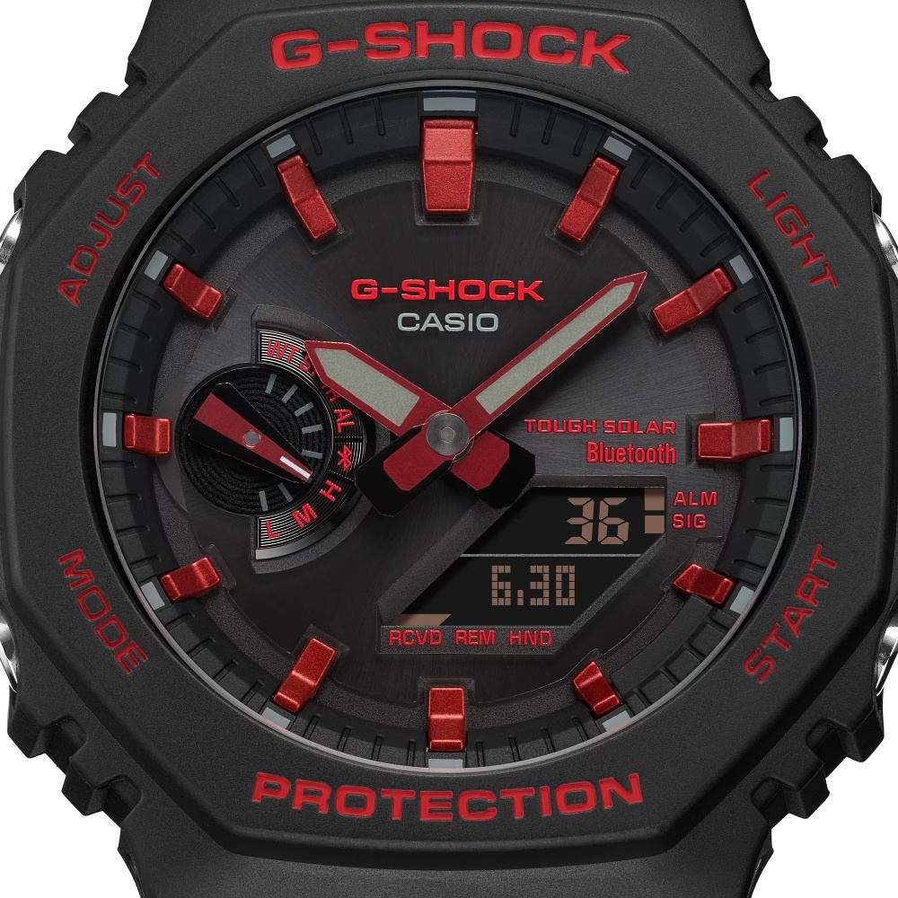 CASIO卡西歐八角火焰紅G-SHOCK雙顯錶(GA-B2100BNR-1A) | G-SHOCK