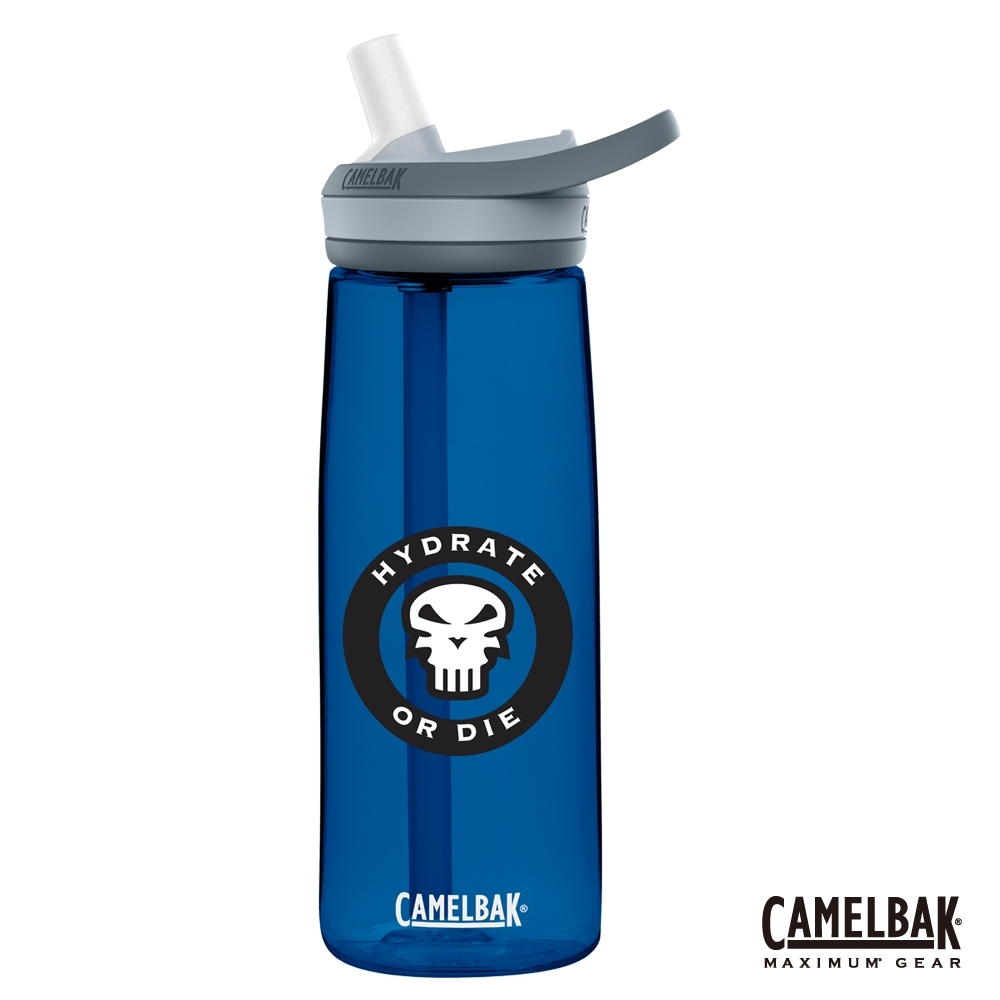 【美國 CamelBak】750ml eddy+ 多水吸管水瓶 骷髏藍