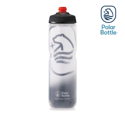 Polar Bottle 24oz 雙層保冷噴射水壺 BIG BEAR 白-灰