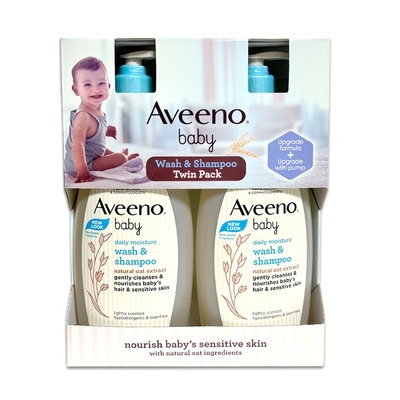 Aveeno 艾惟諾 嬰兒天然燕麥沐浴洗髮露 532ml x 2