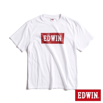 edwin 斑駁box logo短袖t恤-男-白色