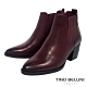 Tino Bellini 尖頭側鬆緊粗跟短靴_紅 product thumbnail 1