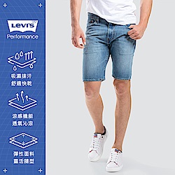 Levis 男款 505寬鬆直筒牛仔短褲 水藍刷白