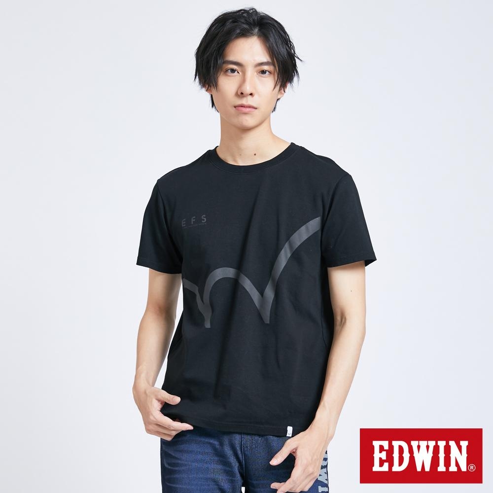 EDWIN EFS大W印花 短袖T恤-男-黑色