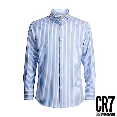 CR7-Slim Fit 藍白直條襯衫(8653-7200-30)