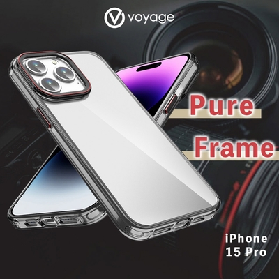 VOYAGE 抗摔防刮保護殼-Pure Frame-透黑-iPhone 15 Pro (6.1 )