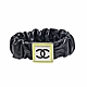 CHANEL 經典方形雙C LOGO造型皮革髮束(螢光綠/黑) product thumbnail 1