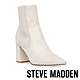 STEVE MADDEN-RECITE 絨面尖頭粗跟中筒靴-米白色 product thumbnail 1