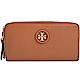 TORY BURCH WHIPSTITCH 經典LOGO全皮革拉鍊長夾-咖 product thumbnail 1