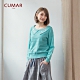 【CUMAR】翻領刺繡花朵-女長袖針織衫(三色/版型適中) product thumbnail 1
