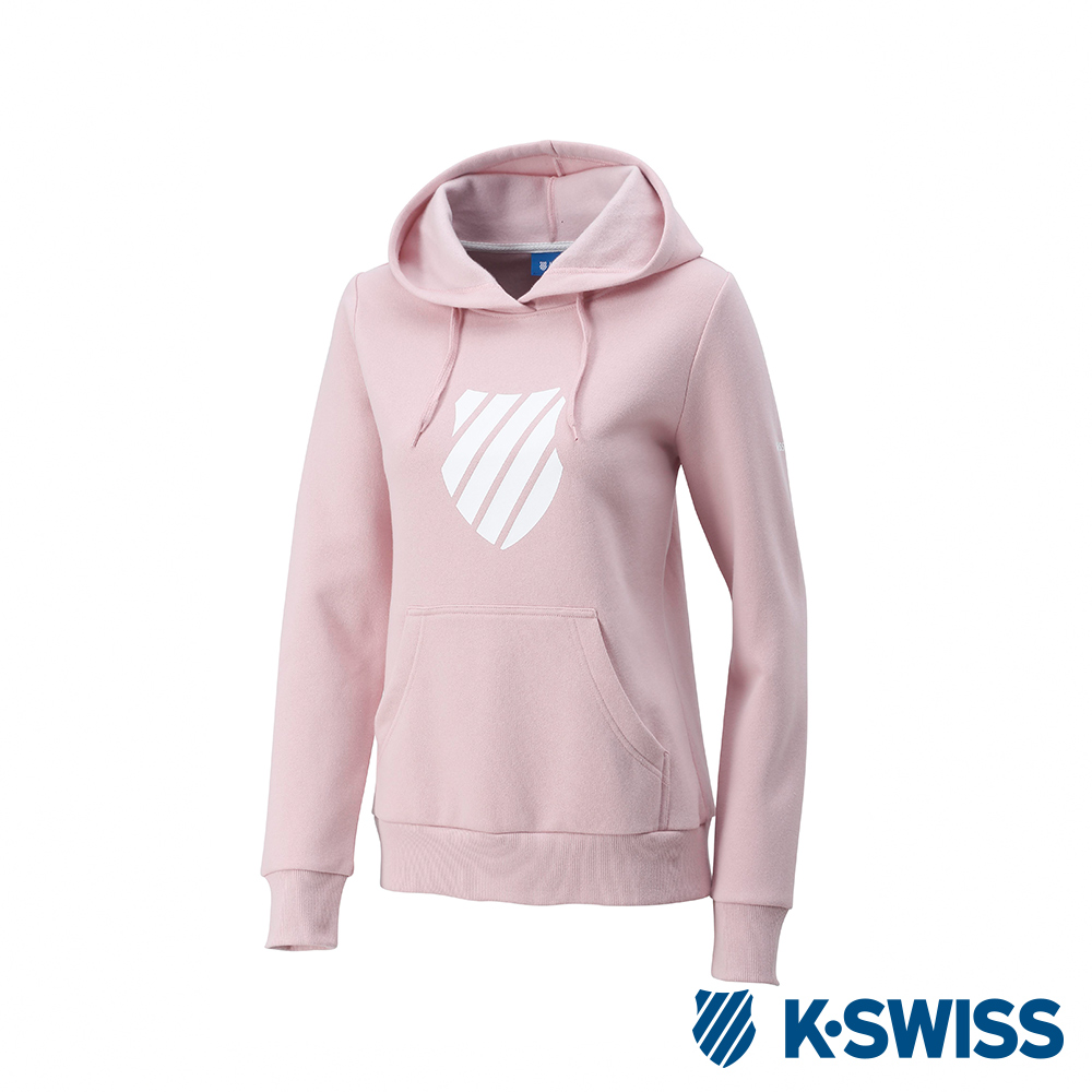 K-SWISS Shield Logo Hoodie 刷毛連帽上衣-女-粉紅