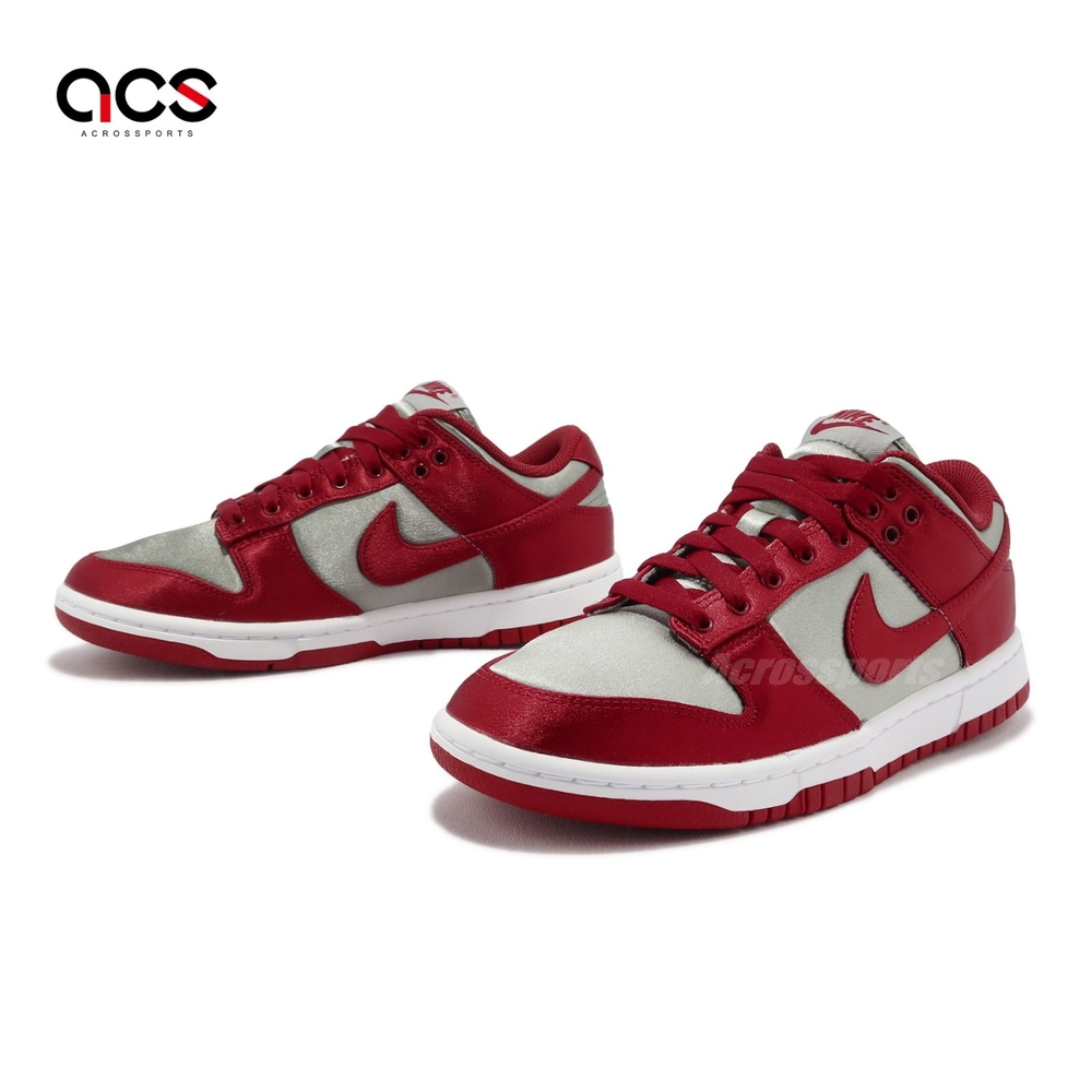 Nike Wmns Dunk Low UNLV Satin 緞面絲綢灰紅女鞋休閒鞋DX5931-001