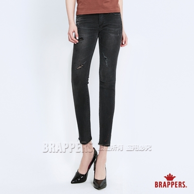 BRAPPERS 女款 新美腳ROYAL系列-低腰彈性八分窄管褲-黑