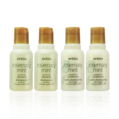 AVEDA 迷迭/薄荷洗髮精50ml*2入+迷迭/薄荷潤髮乳50ml*2入