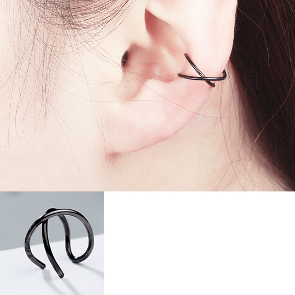 Hera 赫拉 簡約雙C型交叉耳夾/耳扣(2入組)-3色