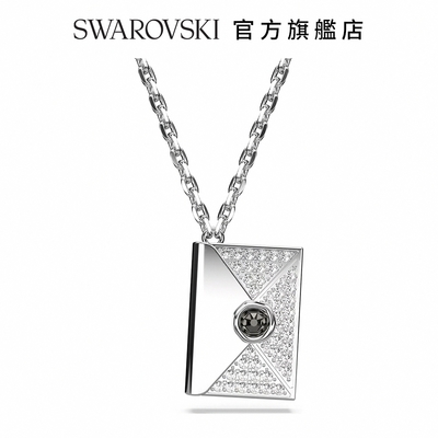 SWAROVSKI 施華洛世奇 Letra 項鏈 情書, 白色, 鍍白金色