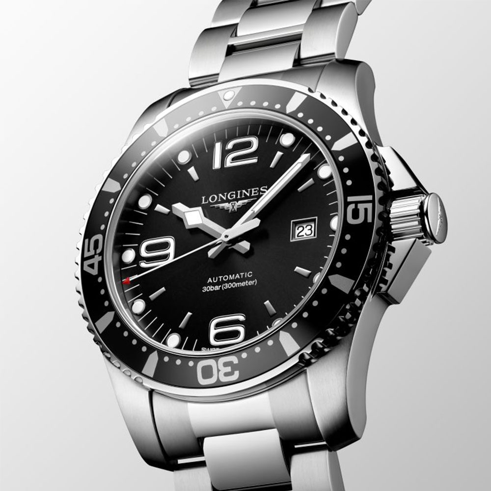 LONGINES浪琴 官方授權 深海征服者系列潛水機械腕錶 黑 新年禮物 /44mm L3.841.4.56.6