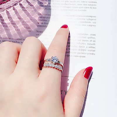 梨花HANA 韓國美麗牽掛雙層鑽飾戒指