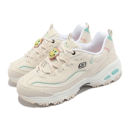 Skechers 休閒鞋 D Lites 女鞋 奶油白 藍 笑臉 老爹鞋 復古 厚底 增高 896140NTMT