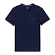 TOMMY 熱銷圓領刺繡Logo素面短袖T恤-深藍色 product thumbnail 1