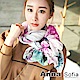 AnnaSofia 葉蝶染印 拷克邊韓國棉圍巾披肩(桃綠系) product thumbnail 1