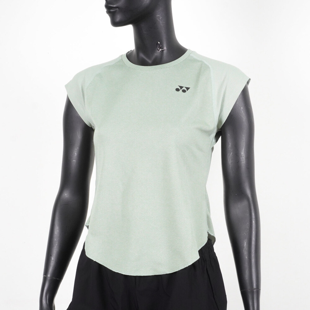 Yonex Women's Crew Neck Shirt [20658EX355] 女 短袖上衣 削肩 羽球 煙霧綠 product image 1