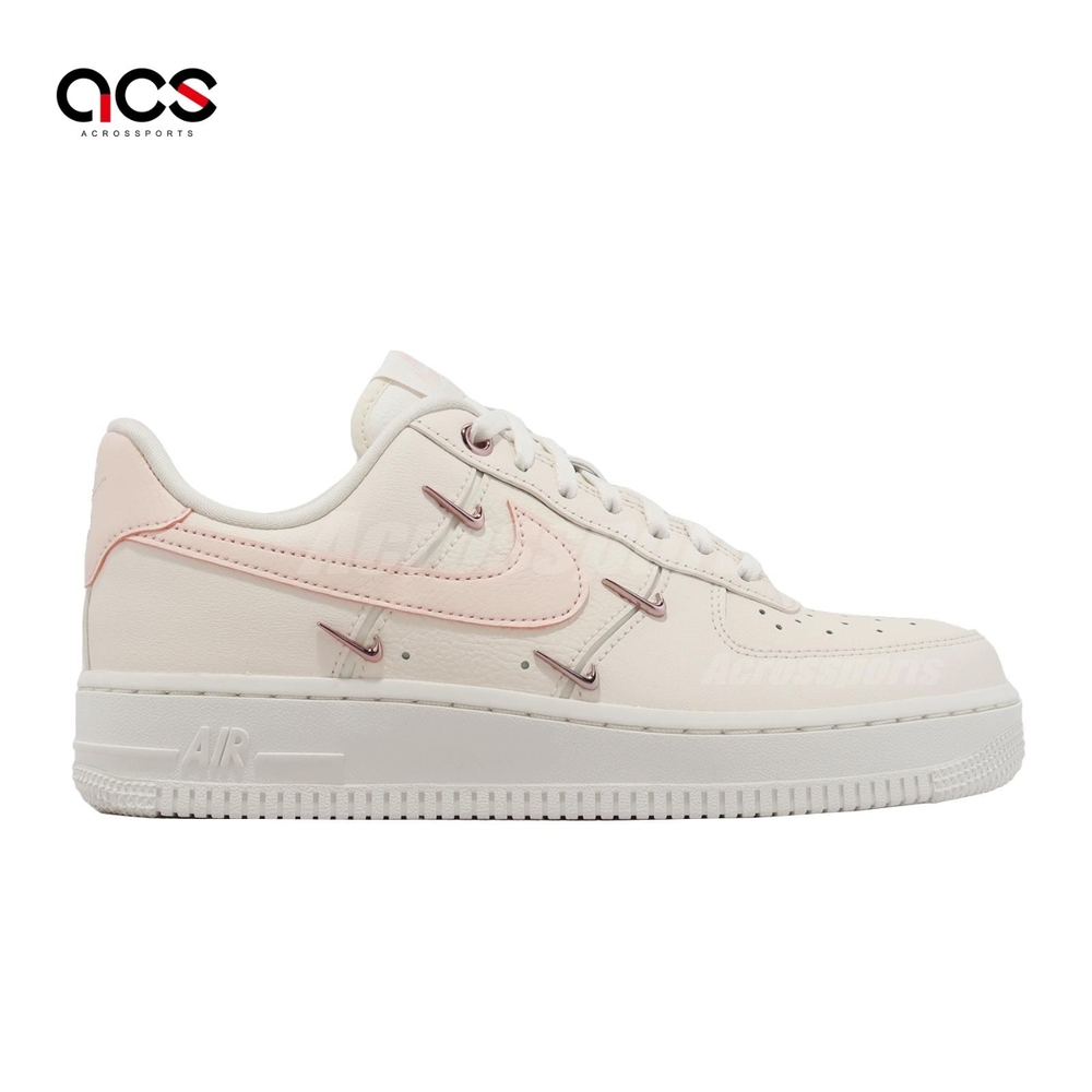 Nike 休閒鞋Wmns Air Force 1 07 LX 玫瑰金米白粉紅女鞋炫雅小勾FV8110