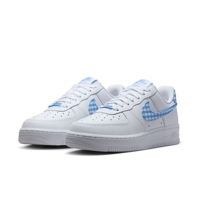 NIKE 休閒鞋 女鞋 運動鞋 AF1 WMNS AIR FORCE 1 07 ESS TREND 白藍格 DZ2784-100