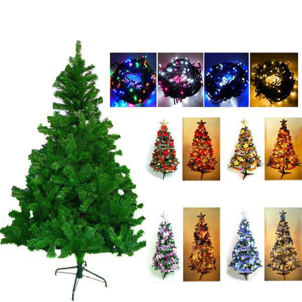 摩達客 12尺豪華版綠聖誕樹(飾品組+100LED燈7串附控制器)