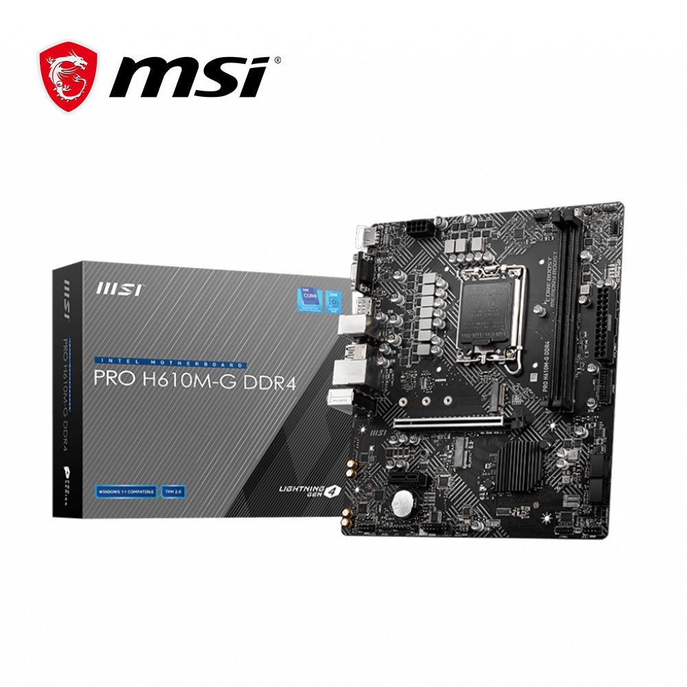 微星MSI PRO H610M-G DDR4 INTEL 主機板