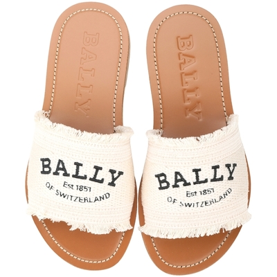 BALLY Flat [專櫃$18,000] 棉麻抽鬚字母拖鞋/涼鞋-2色可選