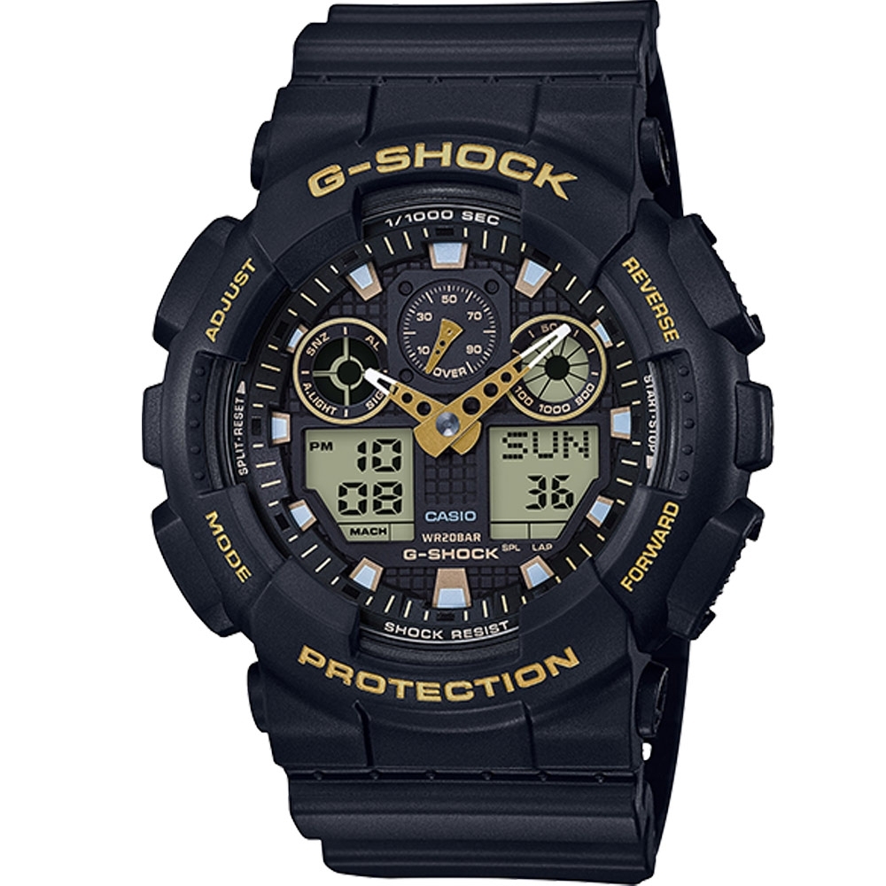 CASIO G-SHOCK 粗獷重機時尚運動錶(GA-100GBX-1A9)