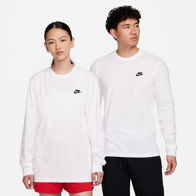 NIKE 上衣 男款 長袖上衣 運動 AS M NSW CLUB TEE - LS 白 AR5194-100