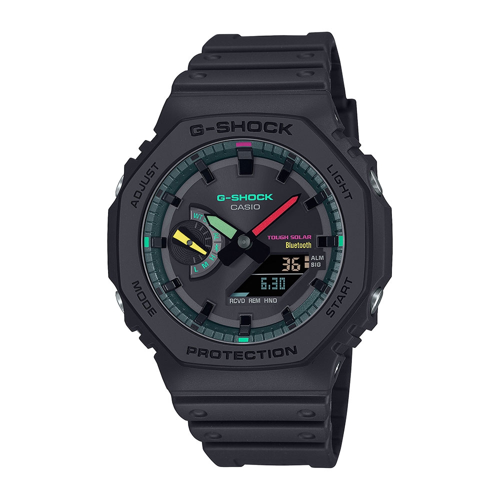 CASIO卡西歐 G-SHOCK 藍牙 太陽能電力 電競時尚 搶眼螢光 八角形錶殼 GA-B2100MF-1A_45.4mm