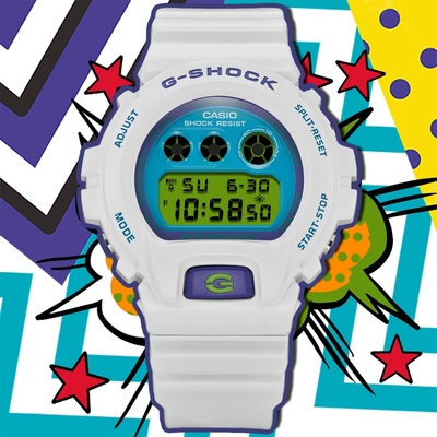 CASIO 卡西歐 G-SHOCK 復刻Crazy Colors系列 電子腕錶 禮物推薦 畢業禮物 50mm / DW-6900RCS-7