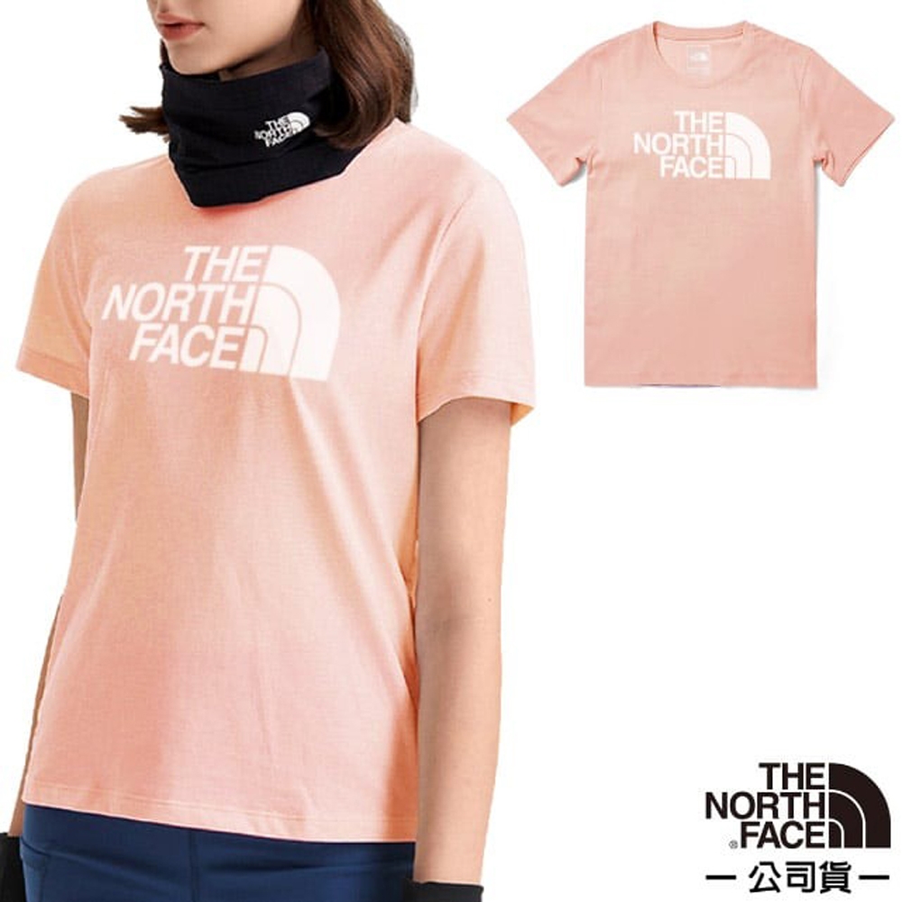 【The North Face】女 FlashDry吸濕透氣短袖圓領T恤(亞洲版型).上衣_7QUJ-UBF 夕沙粉