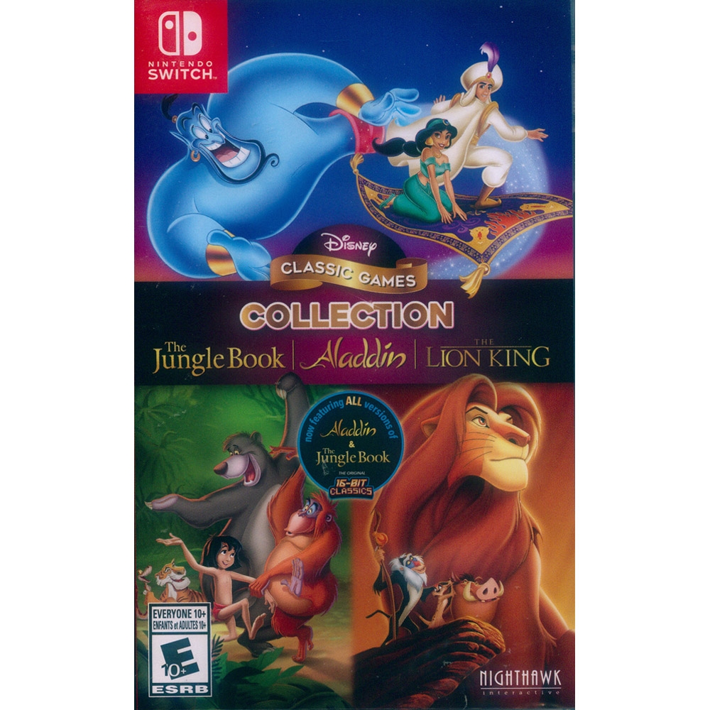 迪士尼經典遊戲三合一合輯：阿拉丁 獅子王 森林王子 Disney - NS Switch 英文美版
