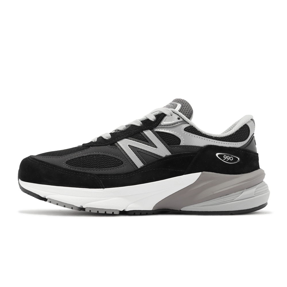 New Balance 休閒鞋990 V6 2E 寬楦男鞋黑銀美製復古麂皮NB 紐巴倫