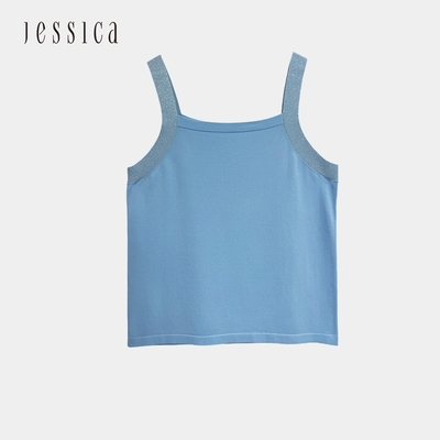 JESSICA - 經典百搭舒適透氣吊帶針織背心223351（藍）