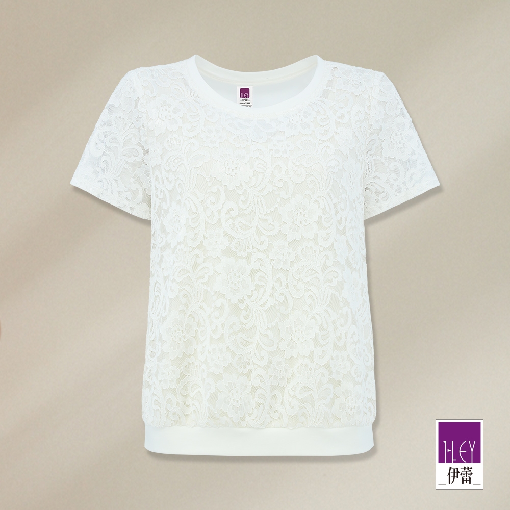 ILEY伊蕾 氣質輕奢精緻網紗蕾絲上衣(白色；M-XL)1232011801